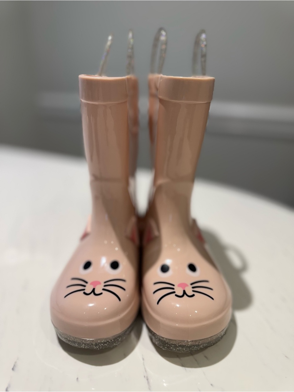 Old Navy Light Pink Bunny Rain Boots for Kids